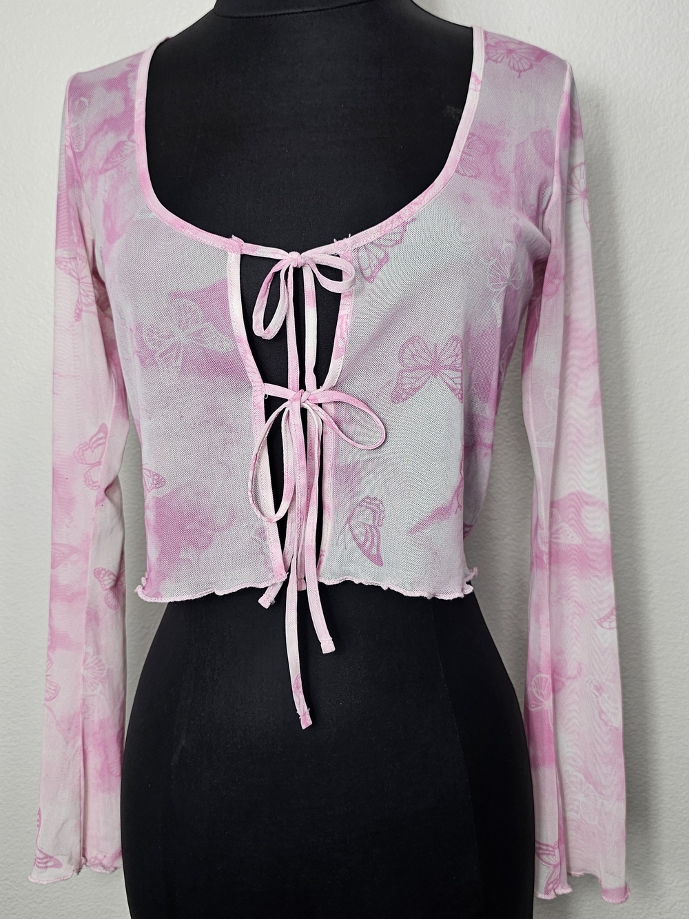 Kawaii Pink Sheer Butterfly Top